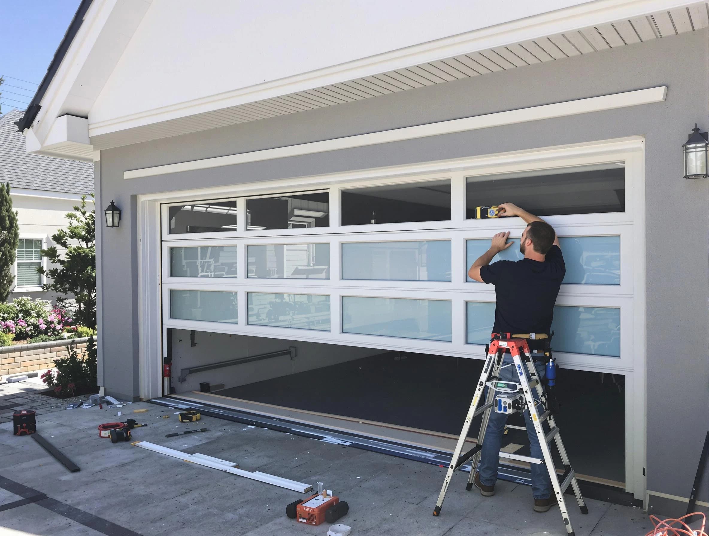 Emporia Garage Door Repair team performing garage door replacement in Emporia